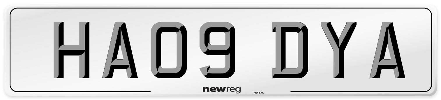 HA09 DYA Number Plate from New Reg